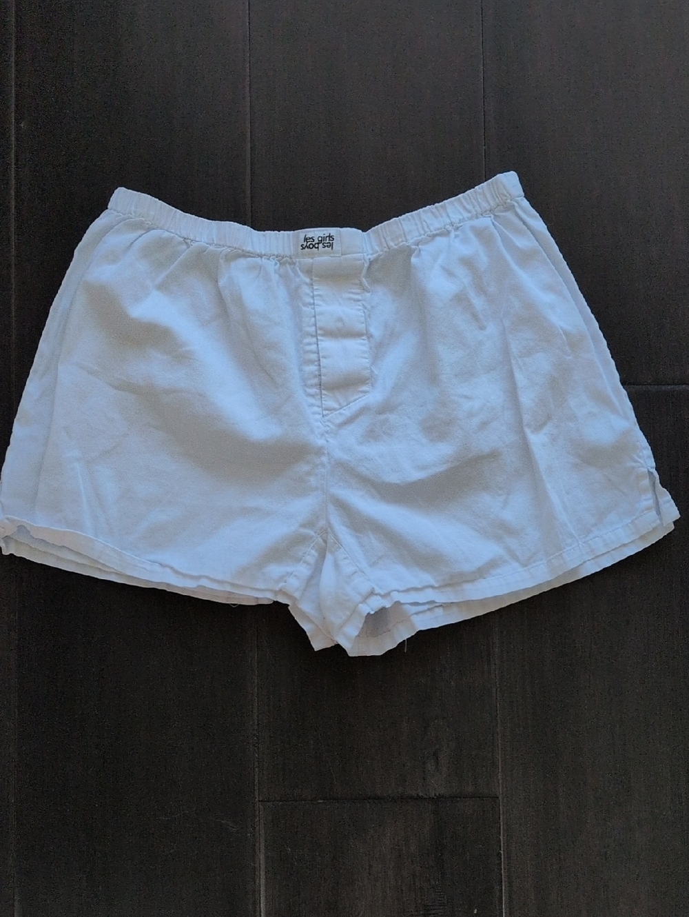 Les Girls Les Boys White Cotton Lounge Shorts